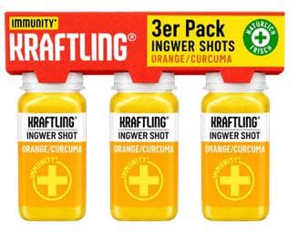 Kraftling Vorteilspack Ingwer Shot Orange-Curcuma 3x60ml