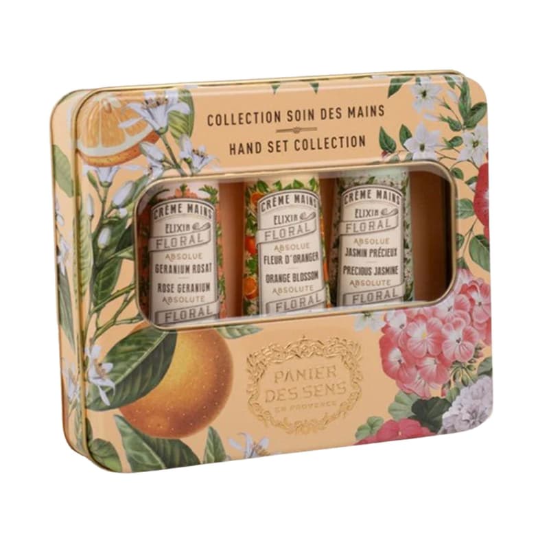 Panier des Sens Mini Handcreme 3er Set (Rosengeranie Orangenblüte Jasmin) 