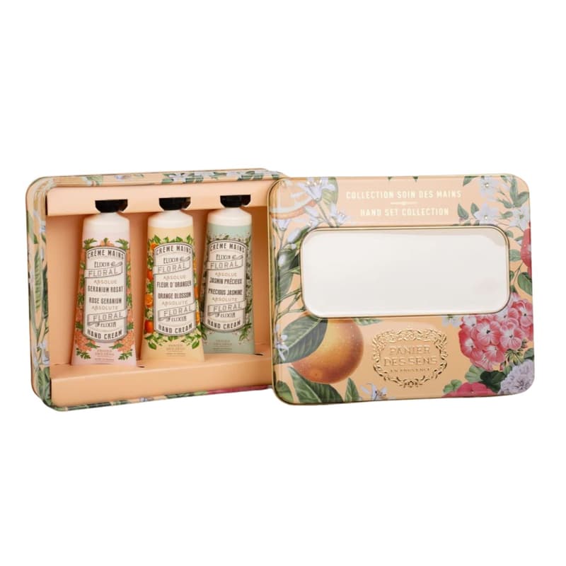 Panier des Sens Mini Handcreme 3er Set (Rosengeranie Orangenblüte Jasmin) 