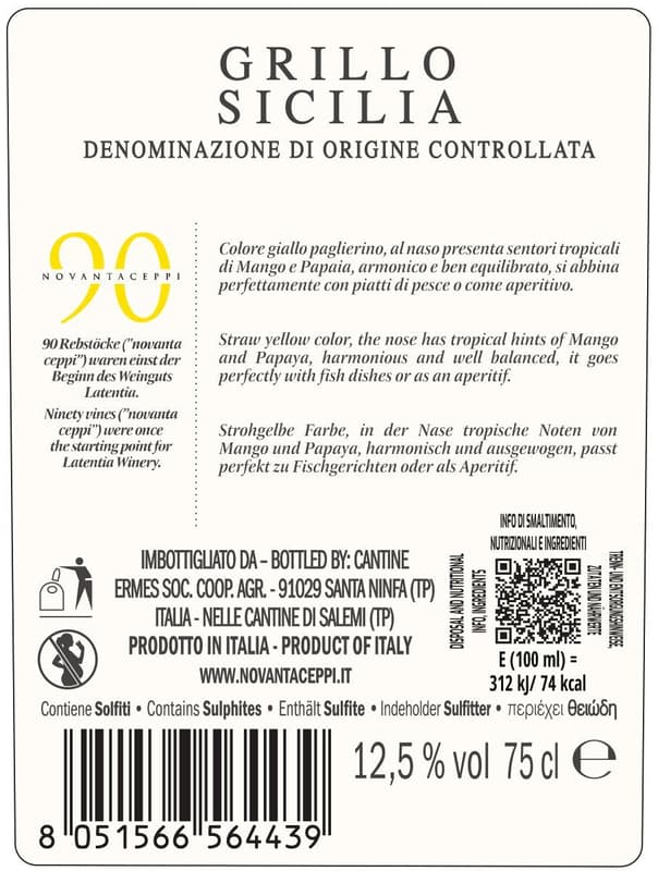 Novantaceppi Grillo Sicilia DOC