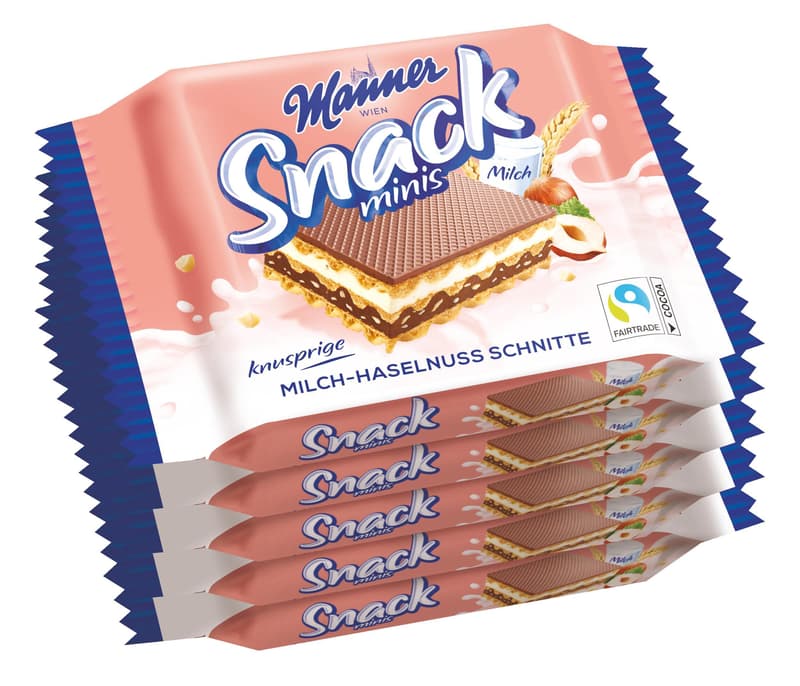 Manner Snack Milch-Haselnuss Schnitte 5er