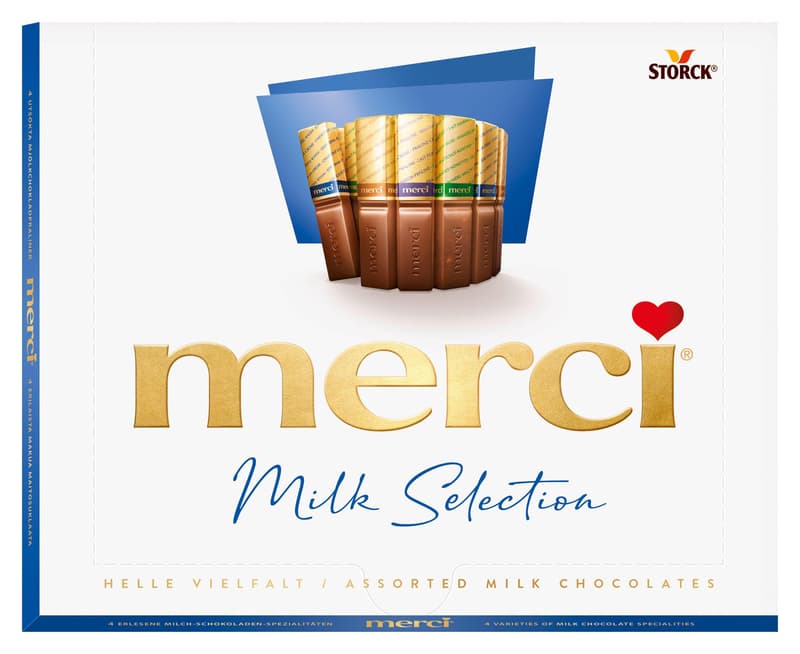 Merci Finest Selection Light Variety, filled and unfilled chocolate specialties, 1 x 250g