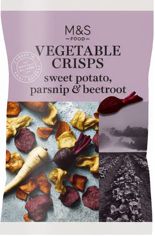 Marks & Spencer Vegetable Crisps - Sweet Potato, Parsnip & Beetroot