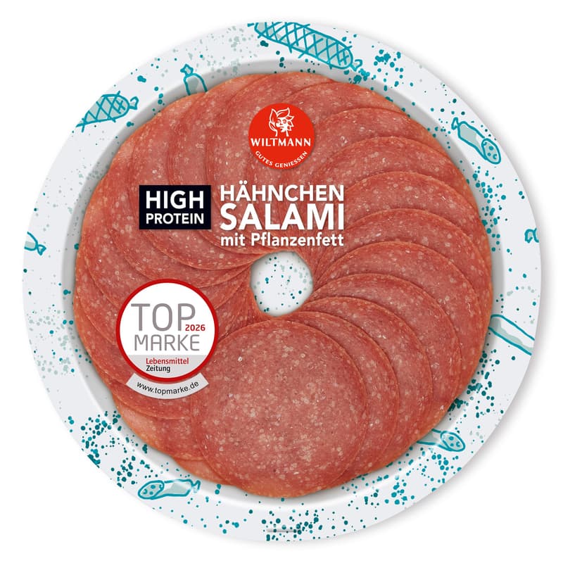 Wiltmann Hähnchen Salami High Protein geschnitten