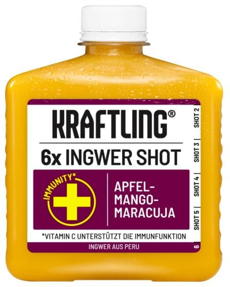 Kraftling Ingwer Shot Apfel/Mango 360ml Flachmann (EinwegPFAND)