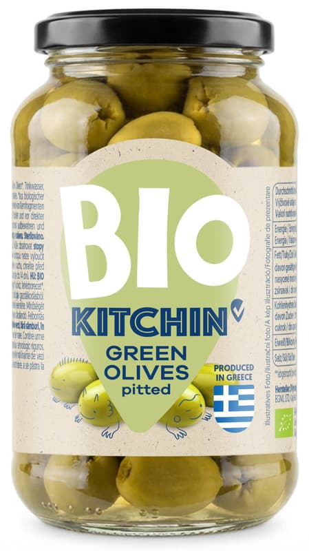 Kitchin BIO Grüne Oliven ohne Stein