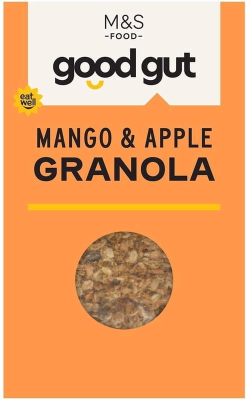 Marks & Spencer Wholegrain Oat Granola with Wholegrain Spelt Flakes, Mixed Seeds, Wholegrain Barley Flakes, Freeze-Dried Mango Pieces and Dried Apple Pieces