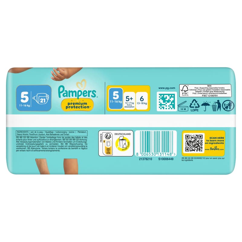 Pampers Premium Protection Windeln Gr. 5 Junior 11-16kg Single Pack