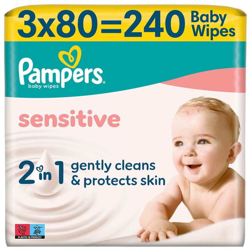 Pampers Sensitive Wipes 3x240 pcs