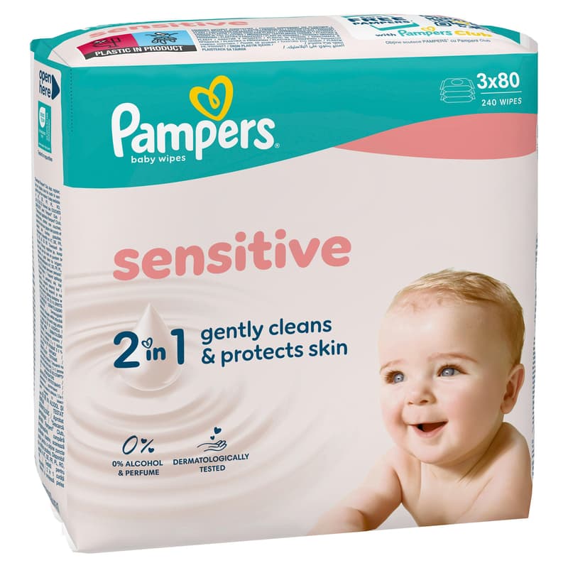Pampers Sensitive Wipes 3x240 pcs