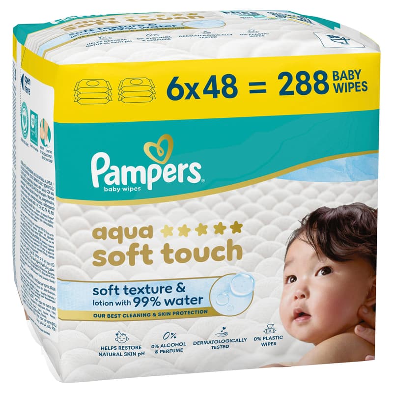 Pampers Feuchttücher Aqua Soft Touch 6x 288 St