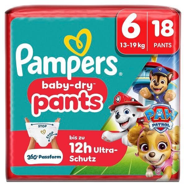 Pampers Baby Dry Pants Gr. 6 Extra Large 13-19kg Single Pack Paw Patrol 18 St