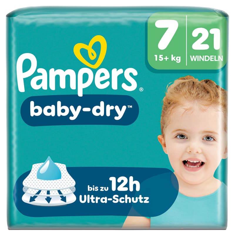Pampers Baby Dry Windeln Gr. 7 Extra Large 15+kg Single Pack 21 St