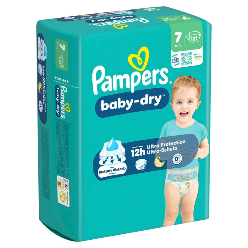 Pampers Baby Dry Windeln Gr. 7 Extra Large 15+kg Single Pack 21 St