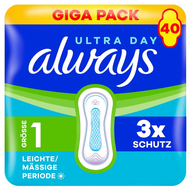 Always Ultra Damenbinden Größe 1 - Normal Gigapack 40