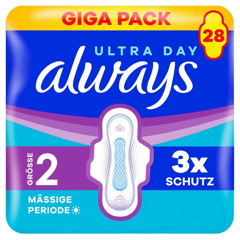 Always Ultra Damenbinden Größe 2 - Long mit Flügeln Gigapack 28