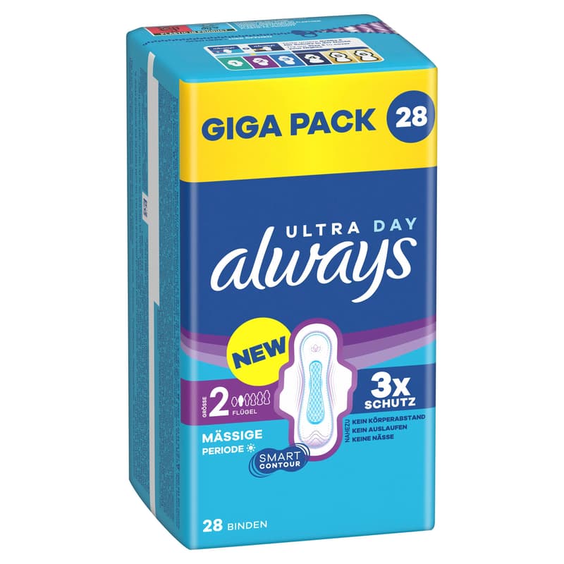 Always Ultra Damenbinden Größe 2 - Long mit Flügeln Gigapack 28