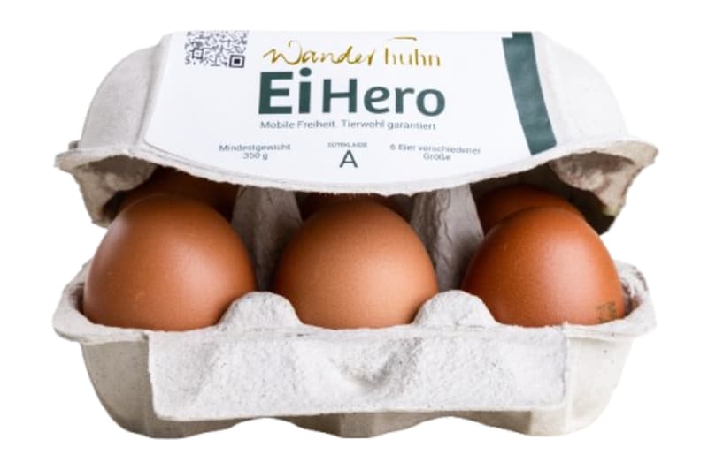 Wanderhuhn EiHero Eier aus mobiler Freilandhaltung M-L 6 Stück
