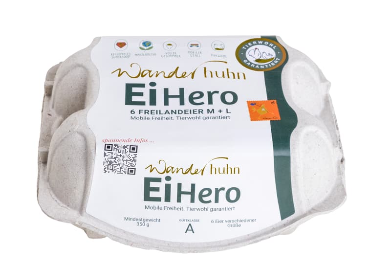 Wanderhuhn EiHero Eier aus mobiler Freilandhaltung M-L 6 Stück