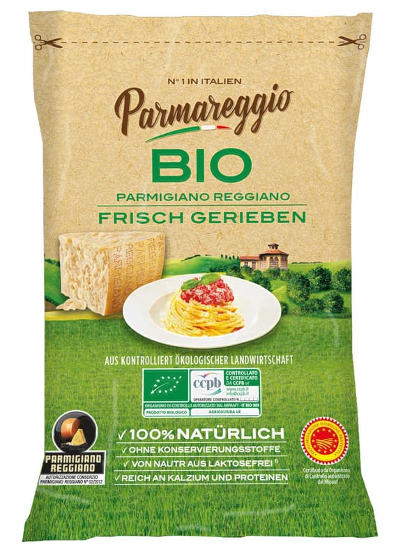 PARMAREGGIO BIO Parmigiano Reggiano DOP/g.U. frisch gerieben, mind. 12 Monate gereift
