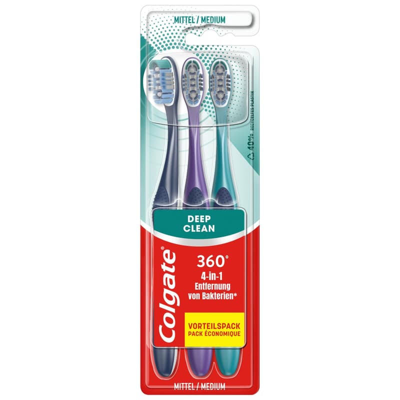 Colgate 360 Deep Clean Manual Toothbrushes 2+1