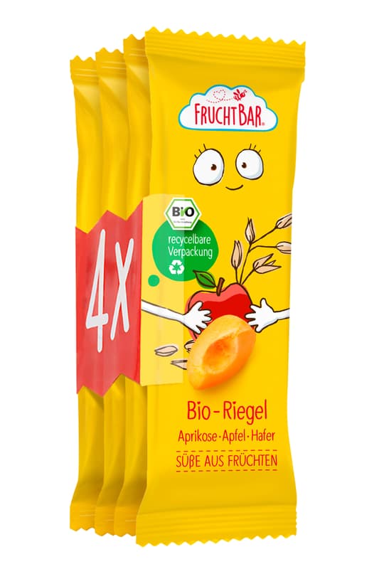 FruchtBar BIO Riegel Aprikose, Apfel, Hafer (4er Pack)