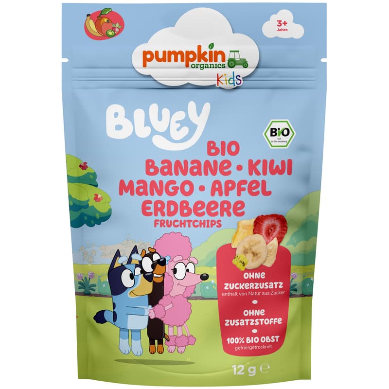 Pumpkin Organics Bluey BIO  Banane, Kiwi, Mango, Apfel, Erdbeere ab 3+ Jahren