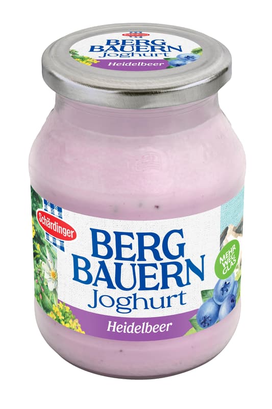 Schärdinger Bergbauern Fruchtjoghurt Heidelbeere im Mehrwegglas