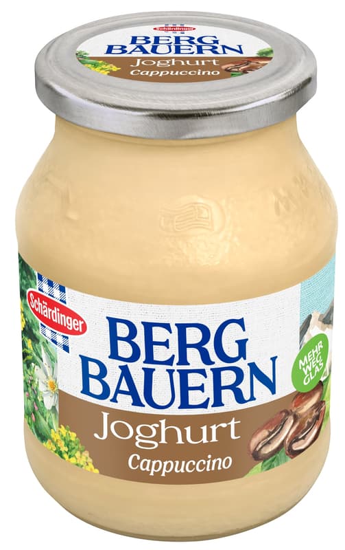 Schärdinger Bergbauern Joghurt Cappuccino im Mehrwegglas