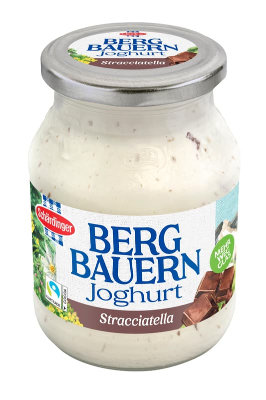 Schärdinger Bergbauern Joghurt Stracciatella im Mehrwegglas
