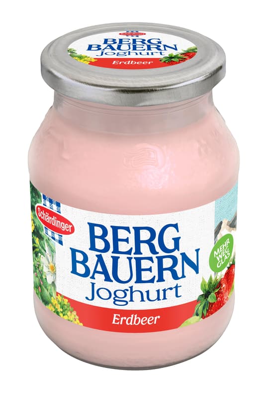 Schärdinger Bergbauern Fruchtjoghurt Erdbeere im Mehrwegglas