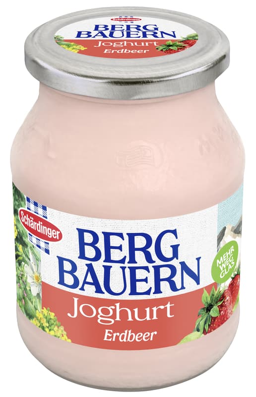 Schärdinger Bergbauern Fruchtjoghurt Erdbeere im Mehrwegglas