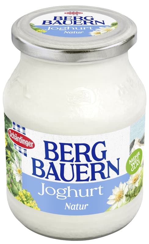 Schärdinger Bergbauern Naturjoghurt 4% im Mehrwegglas
