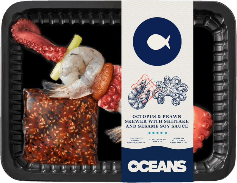 Oceans Octopus & prawn skrewer