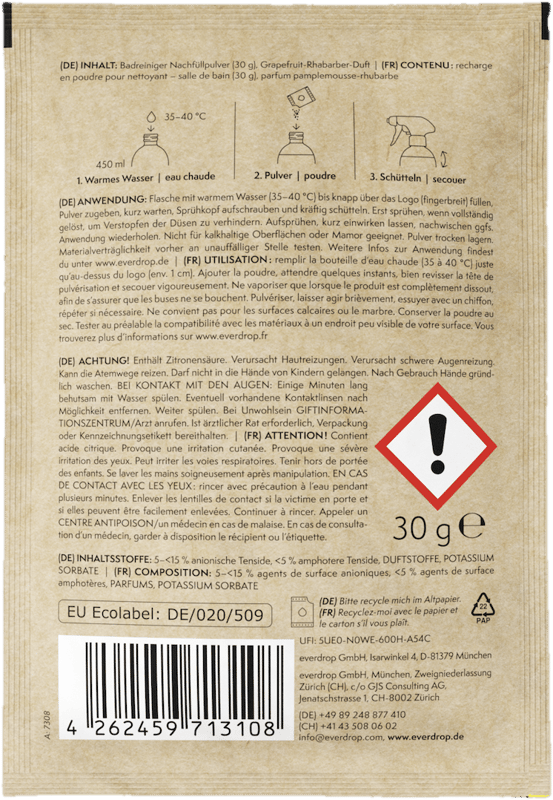 everdrop bathroom refill powder