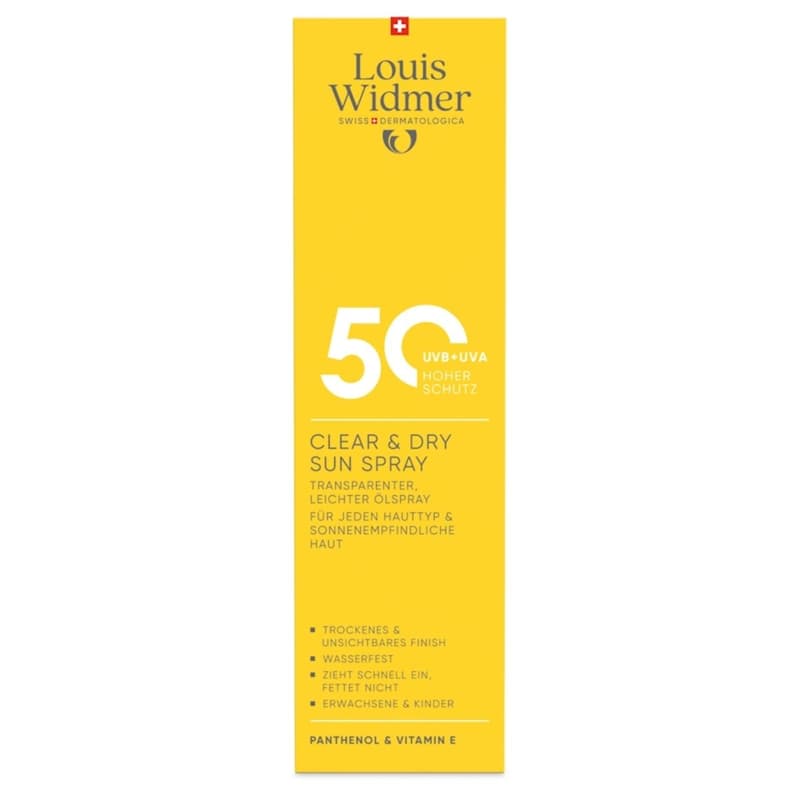 Louis Widmer suncare Clear & Dry Sun Spray 50 - Transparenter, leichter Ölspray - leicht parfümiert