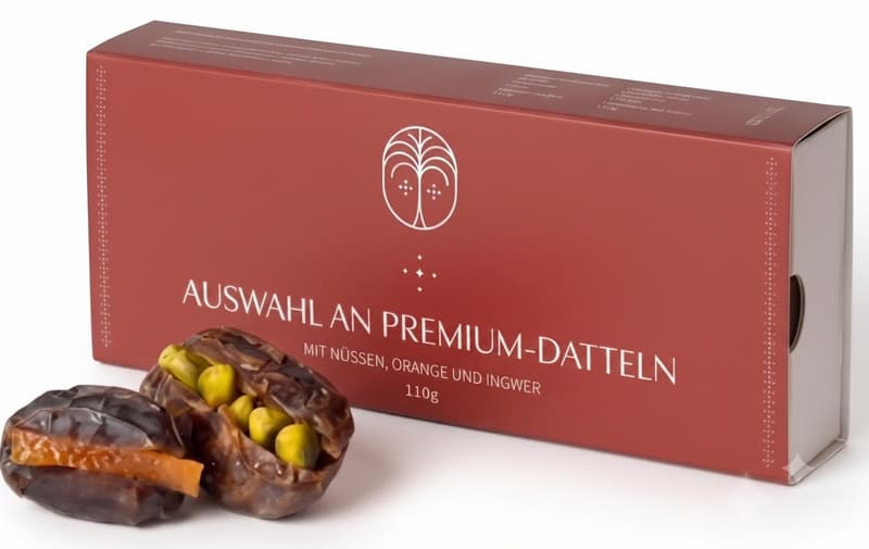 Datlea Premium Datteln Auswahl mit Nüssen, Orange & Schokolade