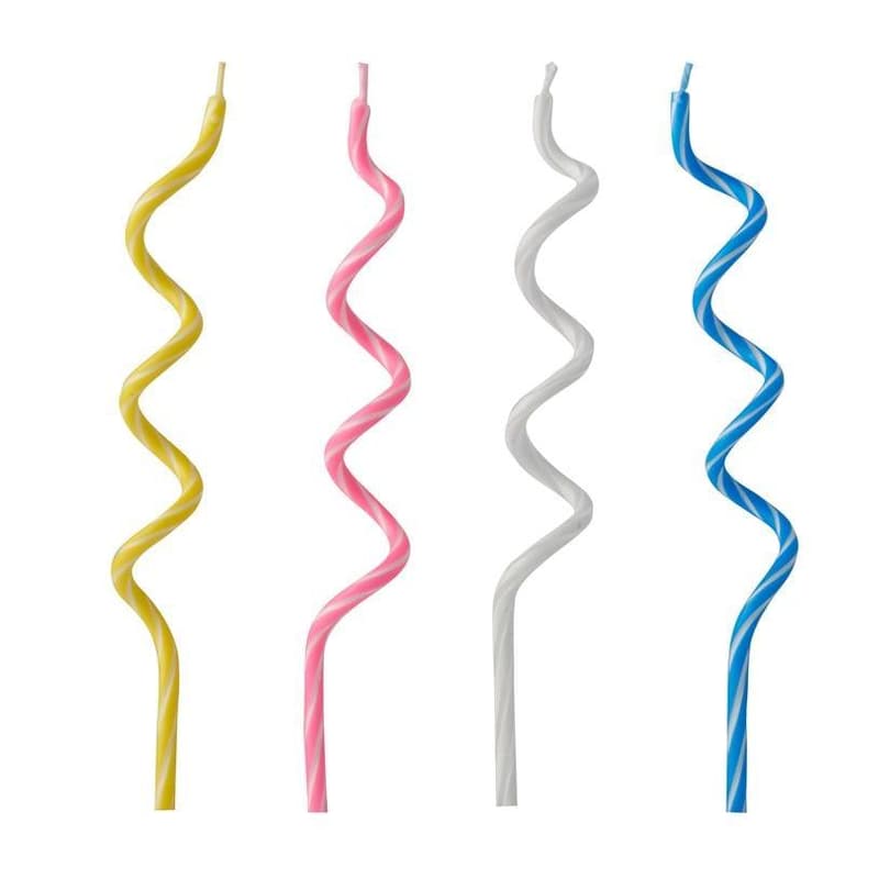 PAPSTAR 12 Birthday candles 12 cm Assorted colours "Spirale"