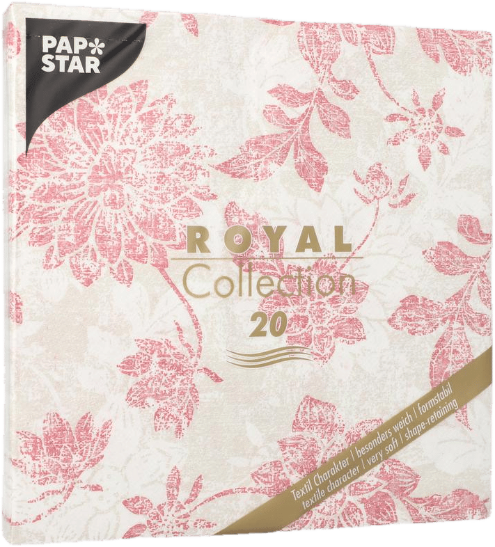 PAPSTAR 20 Napkins "ROYAL Collection" 1/4 fold 40 cm x 40 cm bordeaux "Flowers"
