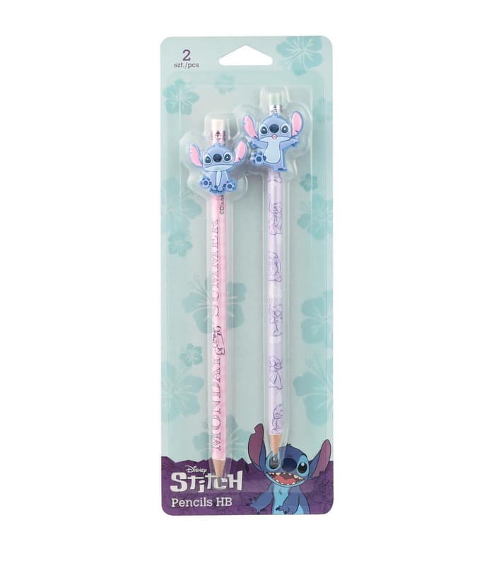 CoolPack Bleistifte Disney Stitch Fashion mit Radiergummi pink/lila 2 Stück