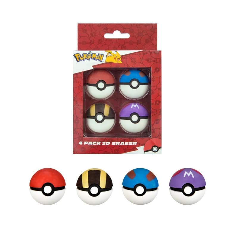 Pokémon rubber 3D Ball Form 4pcs
