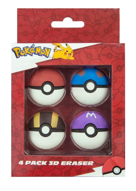 Pokémon rubber 3D Ball Form 4pcs