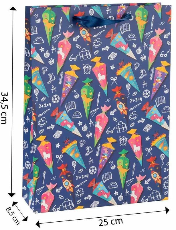 Idena gift bag blue 25x34,5x8,5cm 210g/m²