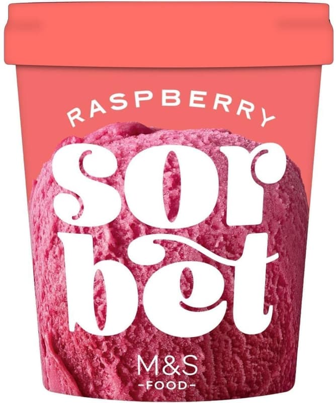 Marks & Spencer Himbeersorbet mit Himbeerpüree (tiefgekühlt)