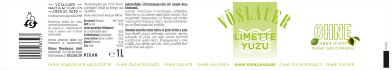 Vöslauer Flavours Ohne Lime-Yuzu 6x1l (EinwegPFAND)
