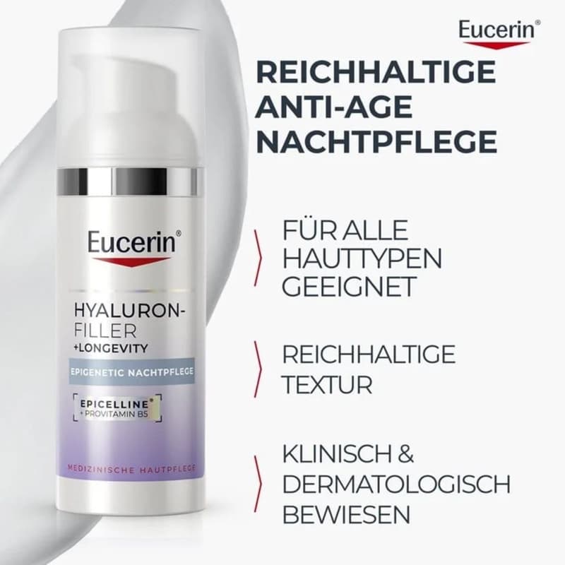 Eucerin Hyaluron-Filler +Longevity Epigenetic Nachtpflege