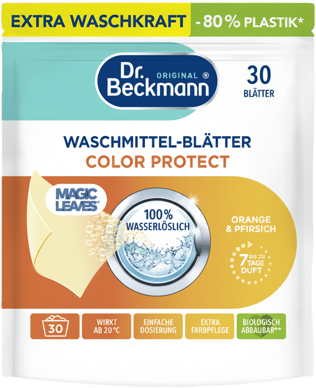 Waschmittel-Blätter Color Protect Orange & Pfirsich