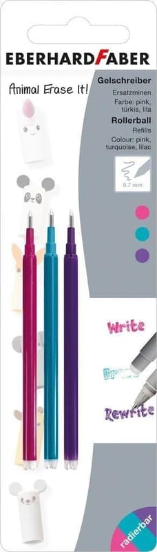 Eberhard Faber Ersatzminen Animal Erase It! 3xBK farbig