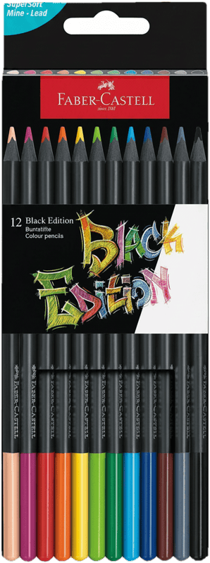 Faber-Castell Buntstifte Black Edition 12er Kartonetui