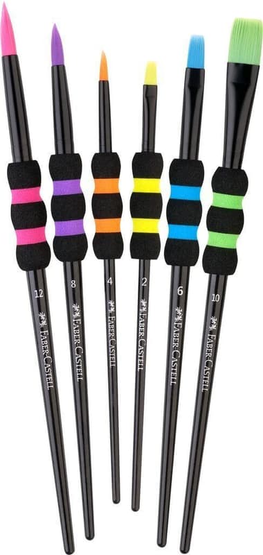 Faber-Castell Pinsel schwarz 6er Set Softgriffstück BK
